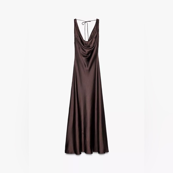 Zara Satin Long Dress - Picture 7 of 9